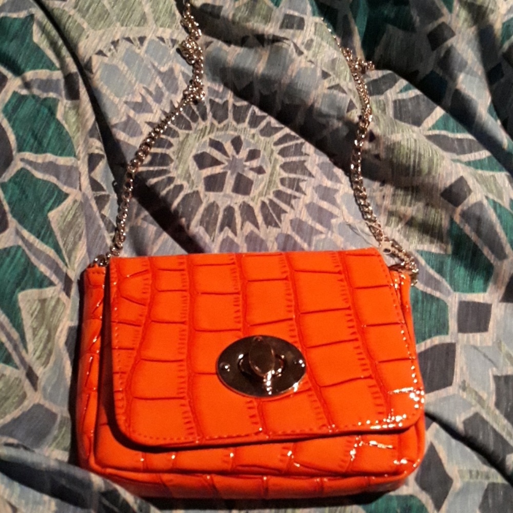 Beautiful shiny orange purse